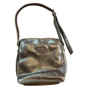 Relic By Fossil Metallic Brown Leather Crossbody/Shoulder Bag With Adjustable St